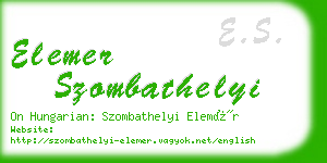 elemer szombathelyi business card